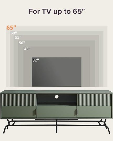24/7 Shop at Home Quin Modern TV Stand with Storage Drawers, Media Console Cabinet, Entertainment Center for 65 inch Television, Unique Living Room Furniture, Light Gray - LeafyLoom