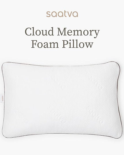 Saatva Cloud Memory Foam Pillow - Contouring & Lofty Pillow - Shredded Gel-Infused Memory Foam Fill - Perfect for Any Sleep Position - King (34"x16") 1 Pack - LeafyLoom