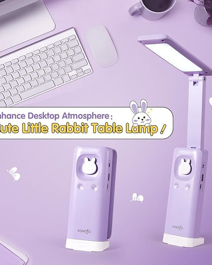 VAVOFO Battery Operated Lamp Rechargeable Lamp Foldable & Portable Light,15 light dimming modes Cordless Lamp,cute desk lamp,6000mAh Battery Lights,LED Battery Lights,Modern office desk lamp - LeafyLoom
