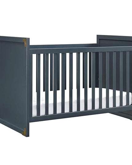 Baby Relax Miles 2-in-1 Convertible Crib, Graphite Blue - LeafyLoom