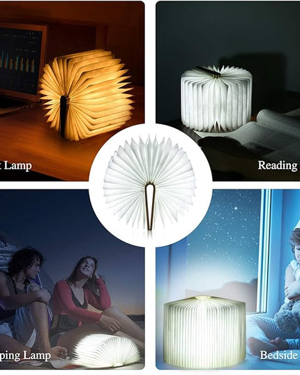 HutHomery Desk Lamp, Wooden Book Light, LED Night Reading Light, Bedside Desk Table & Wall Light Lamp USB, Perfect for Nightstand, Home & Office Decor Gift Ideas - LeafyLoom