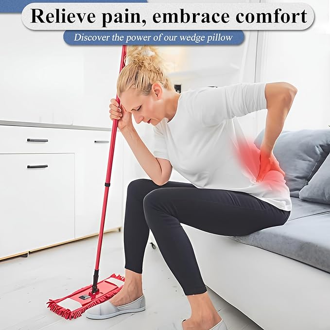 Axelrod Orthopedic Bed Wedge Pillow Set, Post Surgery Foam for Back, Neck and Leg Pain Relief Comfortable & Adjustable Ortho Pillows- Anti Snoring, Heartburn, Acid Reflux & GERD Sleeping Indigo - LeafyLoom