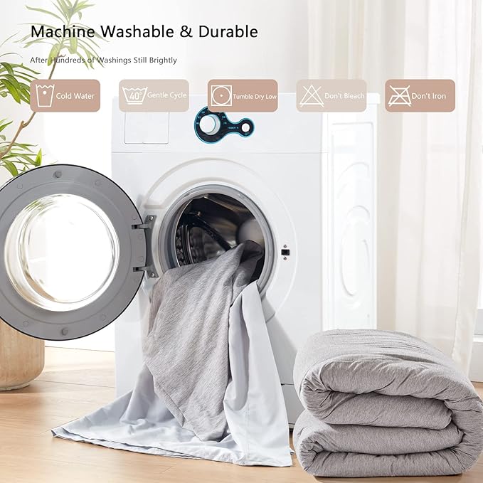 UNILIBRA 7 Pieces Bed in a Bag Full Size Comforter Sets, Grey Full Bed Set Soft for All Seasons - Cationic Dyeing Bedding Set with Comforter, Flat Sheet, Fitted Sheet, Pillowcases & Shams - LeafyLoom