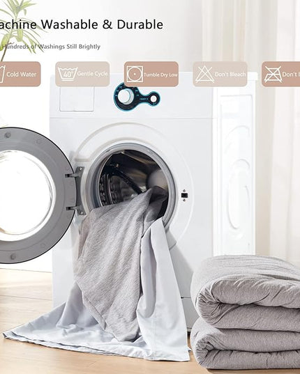 UNILIBRA Twin Comforter Set - 5 Pieces Bed in a Bag Twin Size Grey Soft for All Seasons - Cationic Dyeing Bedding Comforter Sets with Comforter, Flat Sheet, Fitted Sheet, Pillowcases & Shams - LeafyLoom