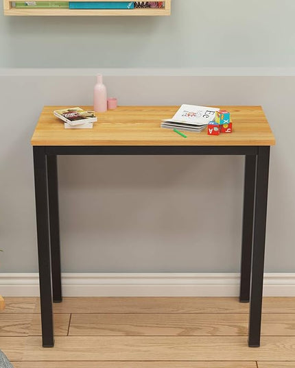 SogesGame Small Computer Desk, 31.5 inches Small Office Desk Computer Table Study Writing Desk Workstation for Home Office, Teak Black - LeafyLoom