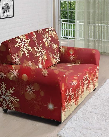 FKELYI Christmas Snow Sofa Slipcover Stretch Sofa Couch Cover for Living Room Non-Slip Furniture Protector Washable Sofa Slipcovers M FKELYI