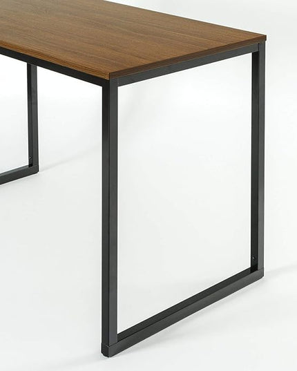 ZINUS Jennifer 55 Inch Black Frame/ Computer Workstation, Office Desk, Easy Assembly, Brown - LeafyLoom