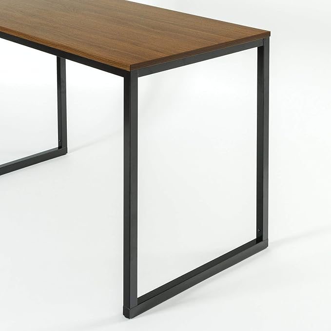 ZINUS Jennifer 55 Inch Black Frame/ Computer Workstation, Office Desk, Easy Assembly, Brown - LeafyLoom