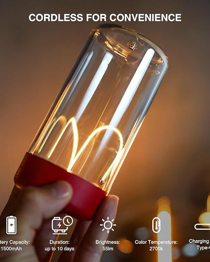 Mini Minimalist Table Lamp Cordless LED Desk Lamp Rechargeable Modern Night Lights Portable Nightstand Lamps Unique Ambient Light Mood Lighting for Bedroom, Beside, Nursery - LeafyLoom