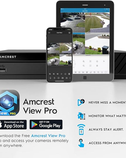 Amcrest NV4108E-A2 4K 8CH POE NVR (1080p/3MP/4MP/5MP/8MP) POE Network Video Recorder - Supports up to 8 x 8MP/4K IP Cameras, 8-Channel Power Over Ethernet Supports up to 10TB HDD (Not Included) Amcrest
