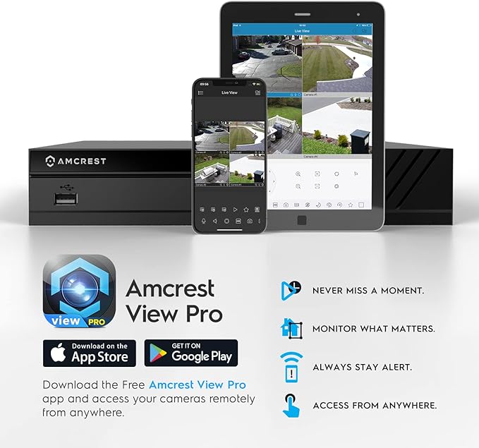 Amcrest NV4108E-A2 4K 8CH POE NVR (1080p/3MP/4MP/5MP/8MP) POE Network Video Recorder - Supports up to 8 x 8MP/4K IP Cameras, 8-Channel Power Over Ethernet Supports up to 10TB HDD (Not Included) Amcrest