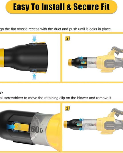 Blower Nozzle for Dewalt 60V/54V MAX Leaf Blower (DCBL772X1 DCBL772B DCMBA572N), Car Drying Nozzle for DeWalt - 8.3" Bare Nozzle - LeafyLoom