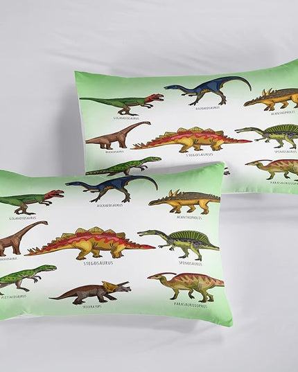 CVHOUSE Dinosaur Bedding Set,Dinosaur Comforter,Dinosaur Comforter Set King,Microfiber Quilt Set with 1 Comforter and 2 Pillow Cases- 3 Piece - LeafyLoom