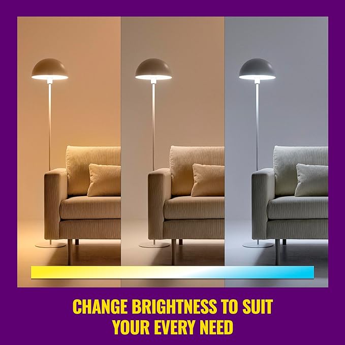 WiZ 65W BR30 Color LED Smart Bulb - Pack of 6 - E26- Indoor - Connects to Your Existing Wi-Fi - Control with Voice or App + Activate with Motion - Matter Compatible WiZConnectedLighting