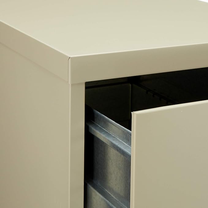 Lorell 4-Drawer Vertical File with Lock, 15 by 25 by 52-Inch, Putty - LeafyLoom