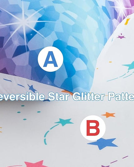 A Nice Night 6Pcs Gradient Abstract Art Grid Mosaic Geometric Bedding Set for Girls, Colorful Rainbow Galaxy Comforter Set, Ultra Soft Bedding Sets (PinkBlue,Full 6Pcs) - LeafyLoom
