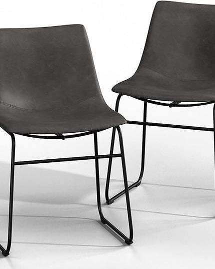 NicBex Retro Side Chair Dining Chair with Metal Legs for Kitchen, Living, Dining Room, Set of 2, (Grey Color) (A-GE17015-USSU014) - LeafyLoom