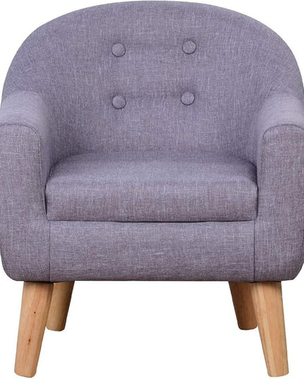 Single Linen Fabric Kids Armchair, Toddler Sofa and Couch with Wooden Legs, Children Chair Seat for Children Gift (Gray) - LeafyLoom
