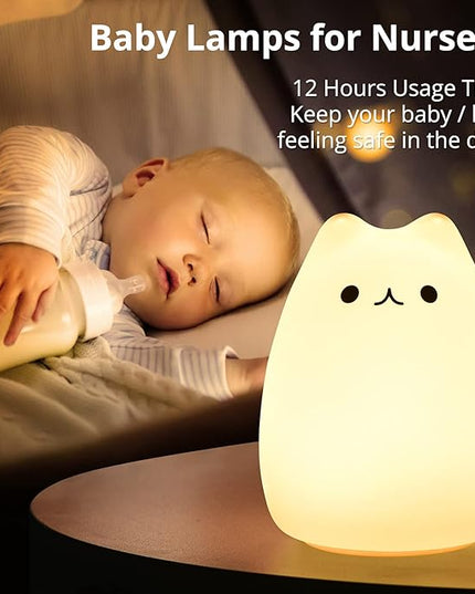 GoLine Cute Night Lights for Kids, Kawaii Decor Cat Lamp,Best Christmas Birthday Gifts for Girls Baby Women Wife (Mini Size) - LeafyLoom