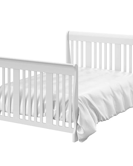 Storkcraft Portofino 5-in-1 Convertible Crib and Changer (White) – Changing-Table Combo with Drawer, Converts to Toddler Bed, Daybed Full-Size Storage Drawer - LeafyLoom