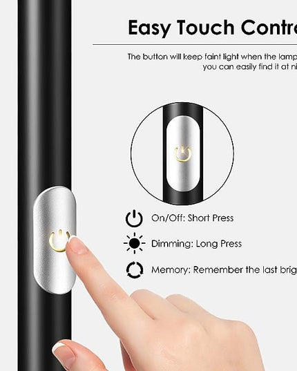 Floor Lamp, Standing Lamp, 20W 2000LM LED Torchiere Floor Lamp, Stepless Dimmable, Touch Control, 3000K Daylight, 50000hrs Lifespan, Floor Lamps for Living Room, Standing Lamps for Bedroom, Office - LeafyLoom