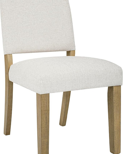 HomePop Open Back Upholstered Dining Chair - Cream Textured Woven (Single Pack) - LeafyLoom
