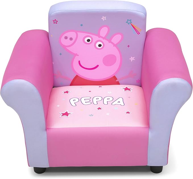 Delta Children Kids Character Upholstered Chair, Peppa Pig - LeafyLoom