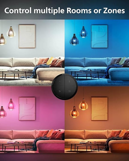 Philips Hue Wall Tap Dial Light Switch, Portable, Black - 1 Pack - Requires Hue Lights and Hue Bridge - Smart Home - Easy, No-Wire Installation PhilipsHue