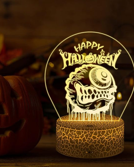 Halloween Decorations Limited Edition Scary Eyeball Decoration Indoor, Desk Visual 3D Lamp Night Light with Remote, Multiple Colour & Flashing Modes and Brightness Adjusted - LeafyLoom