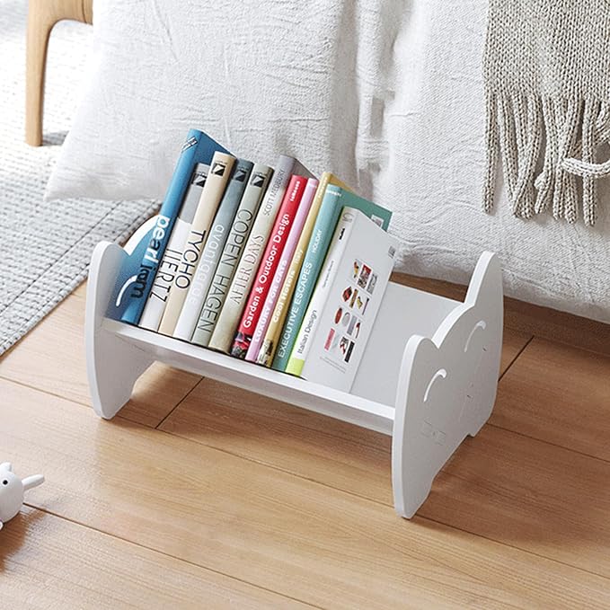 kids Bookshelf, Desktop Bookshelf, Tilted Mini Bookshelf for Desk, Tabletop Bookshelf, Book Shelf for Books Magazine CD, Tiny Bookshelf and Storage Rack in Living Room/Office/Home. - LeafyLoom