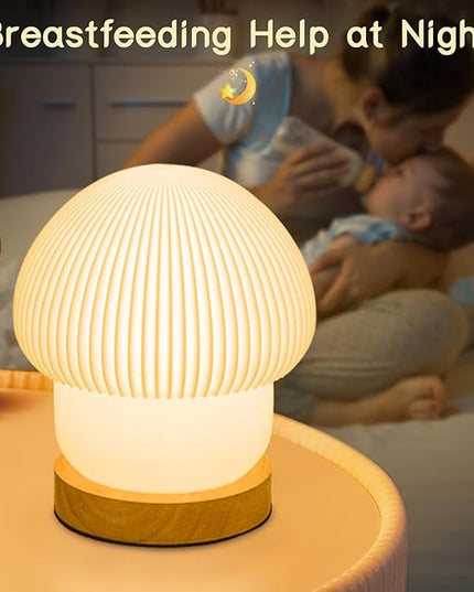 16 Colors Mushroom Lamp Night Light, Elegant 3D Printed Table Lamp with LED, Remote Control Desk Lamp Perfect for Bedroom, Living Room Decor, Great Gift for Women kids, Teens (H:7.1 inches) - LeafyLoom