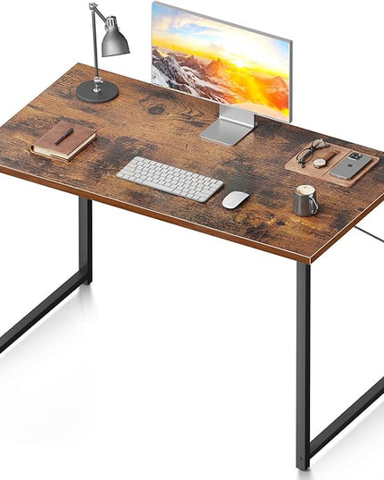 Coleshome 40 Inch Computer Desk, Modern Simple Style Desk for Home Office, Study Student Writing Desk, Vintage - LeafyLoom