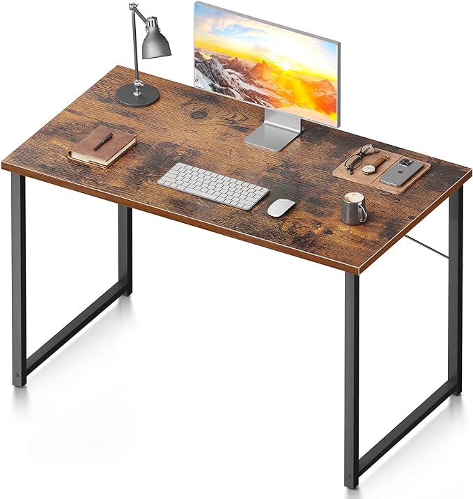 Coleshome 40 Inch Computer Desk, Modern Simple Style Desk for Home Office, Study Student Writing Desk, Vintage - LeafyLoom