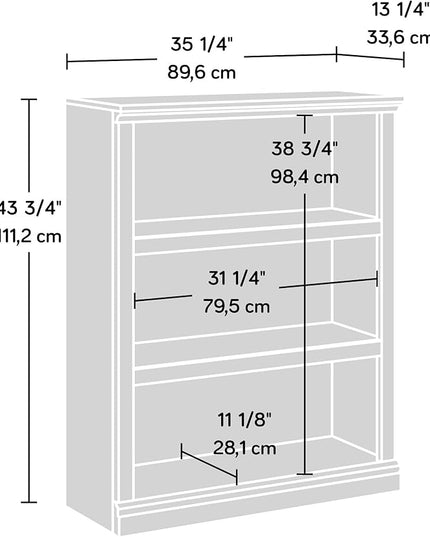 Sauder Miscellaneous Storage 3-Shelf Bookcase/ Book shelf, Vintage Oak finish - LeafyLoom