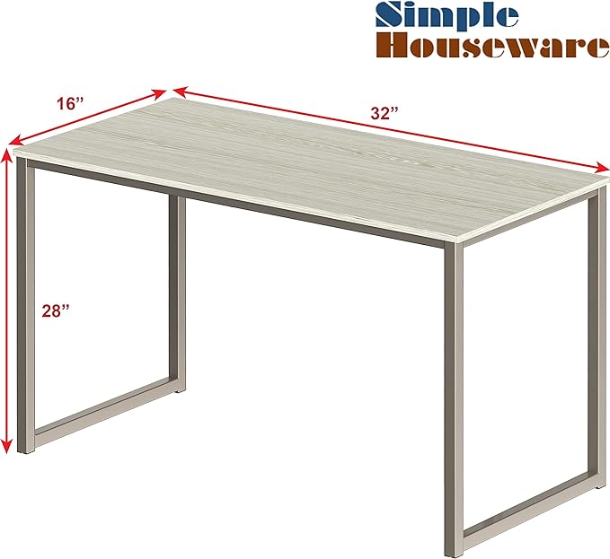 SHW Home Office 32-Inch Computer Desk, Maple - LeafyLoom