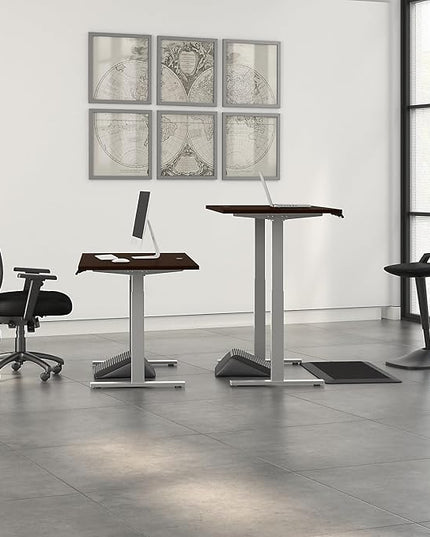 Bush Business Furniture Move 60 Series Electric Ergonomic Sit-Stand Computer Table for Home and Professional Office, 60W x 30D, Mocha Cherry - LeafyLoom