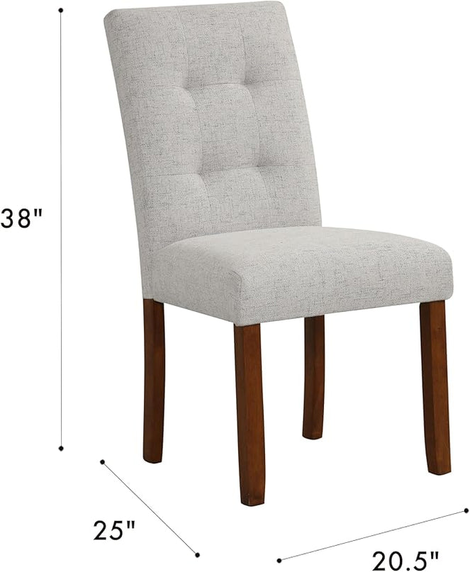 HomePop Classic Parsons Dining Chairs, Pack of 2, Slate Gray Woven - LeafyLoom