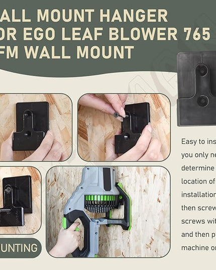 DECKMAN Wall Mount Hanger for Ego Leaf Blower 765 CFM Wall Mount, LB7654 Leaf Blower, Hook/Holder Say Goodbye to Clutter and Hello to an Organized Space Fits Garage or Shed Organization - LeafyLoom
