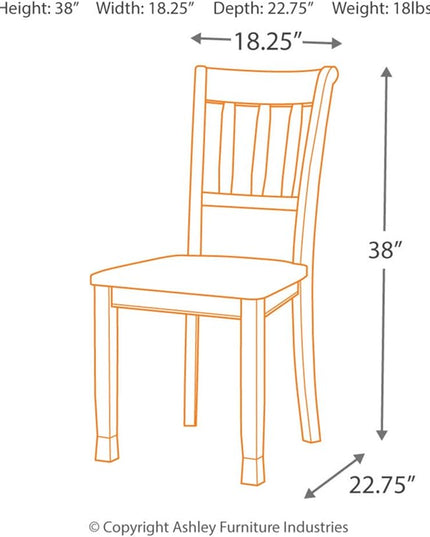 Signature Design by Ashley Owingsville Modern Farmhouse Dining Room Side Chair, Set of 2, Black and Brown - LeafyLoom