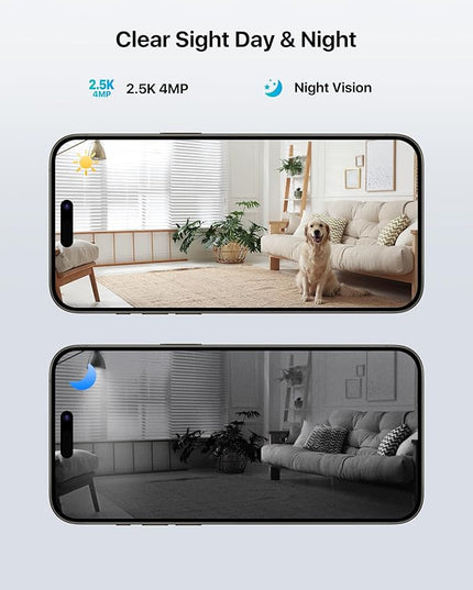 ZOSI 4MP 2 Way Video Security Camera, C519M 360° View Baby/Pet Dog Monitor, 2.5K Plug-in 2.4G/5G Dual-Band WiFi Smart Home Indoor Cam,One-Touch Call,Human Detection,Pan/Tilt,Cloud & SD Card Storage ZOSI