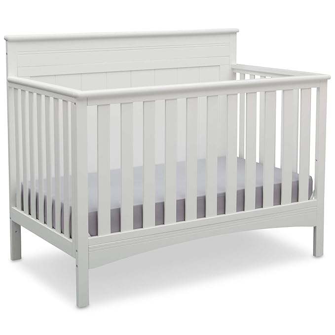 Delta Children Fancy 4-in-1 Convertible Crib and 6 Drawer Dresser Bundle, Bianca White - LeafyLoom
