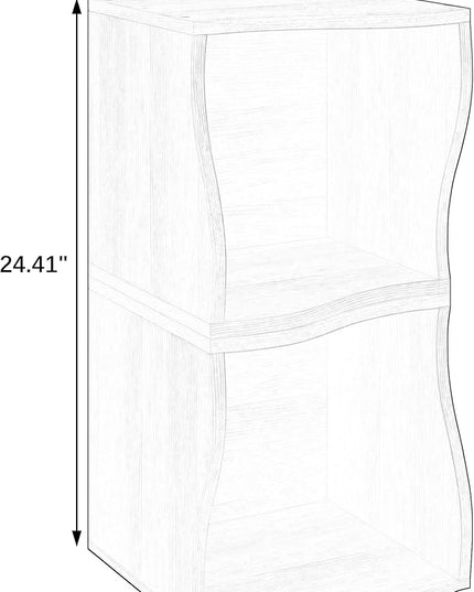 ECYIL Double Layered Independent Storage Rack, Full Circular Color Blocking Bookshelf, Suitable for Home, Office, Living Room, etc (nature1) - LeafyLoom