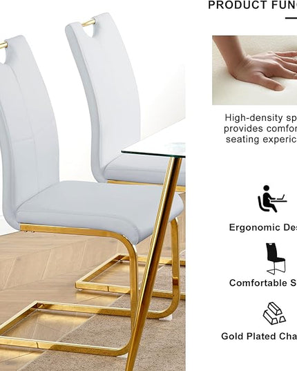 NicBex Haerin-SD-00373-LWJ Dining Chairs, 16.5"x17.9"x38.2", Grey and Gold - LeafyLoom