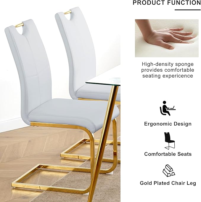 NicBex Haerin-SD-00373-LWJ Dining Chairs, 16.5"x17.9"x38.2", Grey and Gold - LeafyLoom
