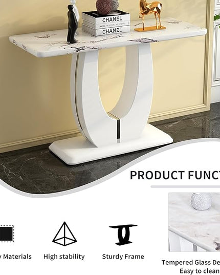 NicBex 47.24Inch Rectangular Dining Table,Minimalist Kitchen Table with Simple Glossy Tabletop for 2 to 4,Counter Bar Dining Room Table for Small Space,Dining Room,Balcony and Living Room,White - LeafyLoom