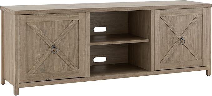 Henn&Hart Rectangular TV Stand for TV's up to 80" in Antiqued Gray Oak, TV Stands for the Living Room - LeafyLoom
