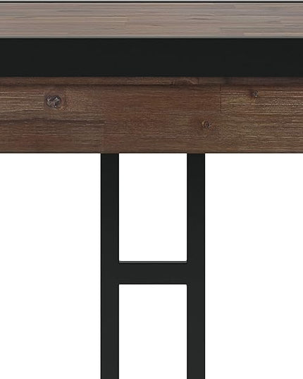 SIMPLIHOME Erina SOLID WOOD and Metal Modern Industrial 48 inch Wide Home Office Desk, Writing Table, Workstation, Study Table Furniture in Rustic Natural Aged Brown with 2 Drawers - LeafyLoom