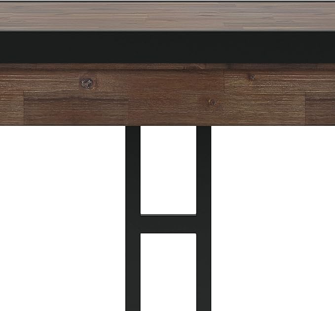 SIMPLIHOME Erina SOLID WOOD and Metal Modern Industrial 48 inch Wide Home Office Desk, Writing Table, Workstation, Study Table Furniture in Rustic Natural Aged Brown with 2 Drawers - LeafyLoom