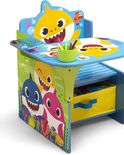 Baby Shark Chair Desk with Storage Bin - Ideal for Arts & Crafts, Snack Time, Homeschooling, Homework & More by Delta Children - LeafyLoom