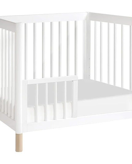 Babyletto Gelato 4-in-1 Convertible Mini Crib in White and Washed Natural, Greenguard Gold Certified - LeafyLoom